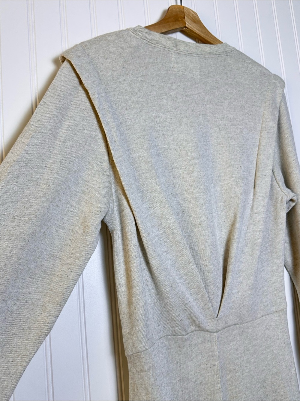 Isabel Marant Etoile Beige Mafalda Midi Dress  size 34 Crew Neck Long Sleeves - Picture 13 of 16